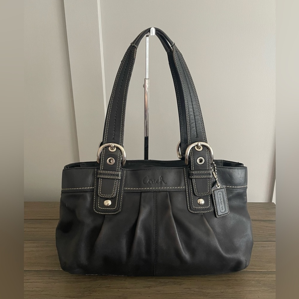 EUC, Coach Hampton, Black Leather, SoHo Shoulder Bag